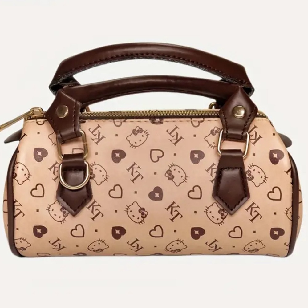 Brown PU Leather Hello Kitty Crossbody, Handbag